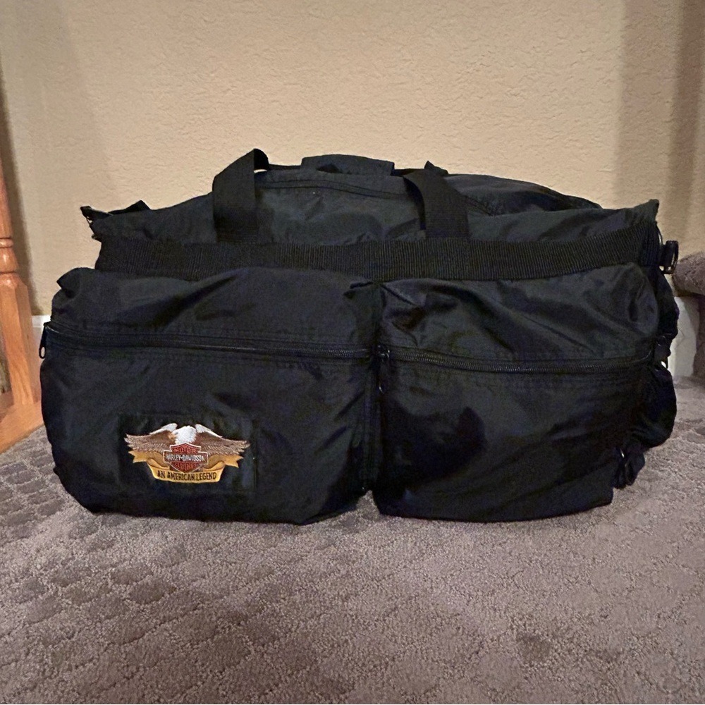 Vintage Harley-Davidson An American Legend Duffel Bag 1993 Side Patch w/ Straps‎